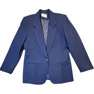 Vintage‎ Pendleton Petite Medium Wool Blazer Navy USA Made